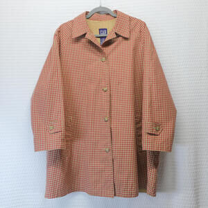 Vintage 1990s GAP Gingham Check Collar Coat Preppy Cottage Core - Size S / P